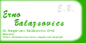 erno balazsovics business card