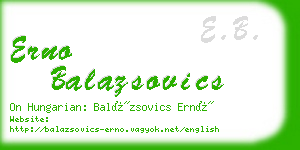 erno balazsovics business card